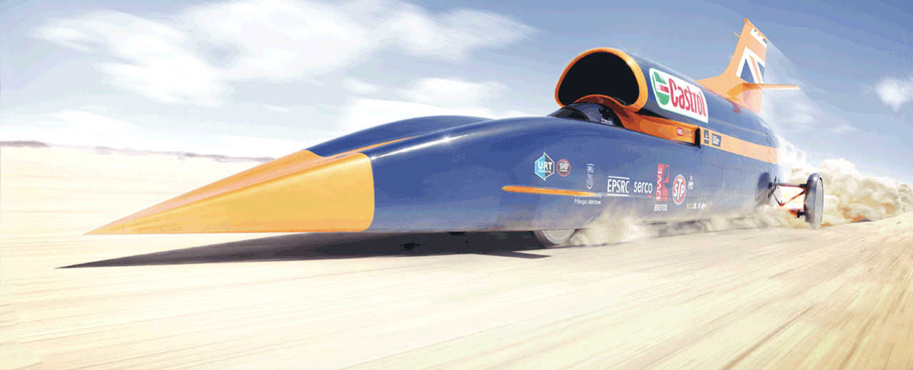 Vohkus sponsored jet and rocket powered car - Bloodhound SSC